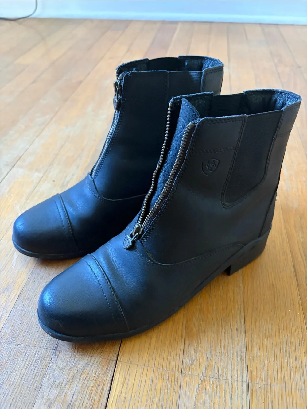 Ariat Black Front-Zip Ankle Boots WIGGLE ROOM